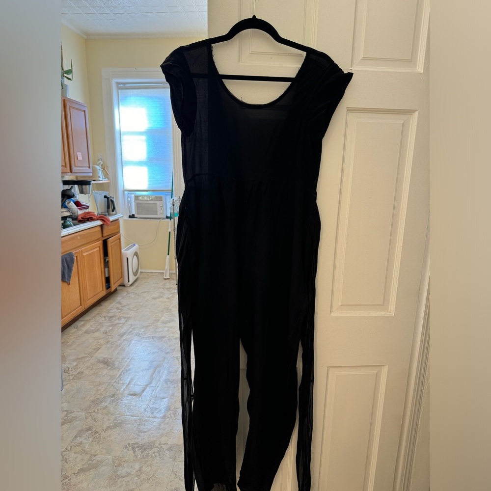Datura black silk jumpsuit